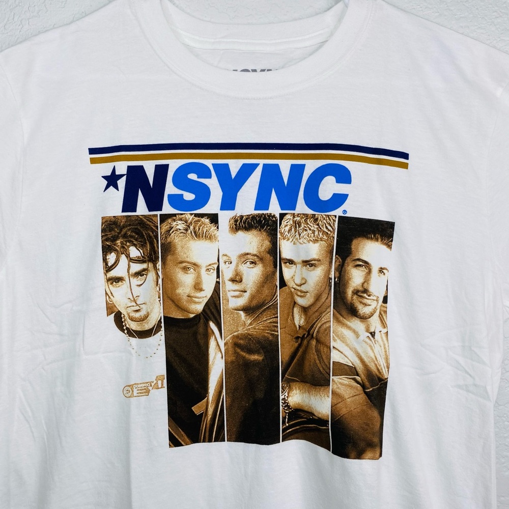 NWOT *NSYNC Boy Band White T-Shirt Unisex Size Large - Picture 2 of 5